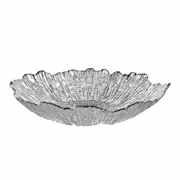 Red Pomegranate Collection 8.5 in. Coral Soup Plates, Silver - Set of 4 4777-2